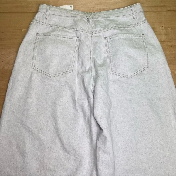 ZARA cotton/linen neutral flare high waist pants size M NWT - Picture 8 of 8